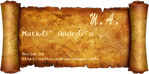Matkó András névjegykártya