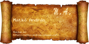 Matkó András névjegykártya