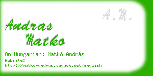 andras matko business card
